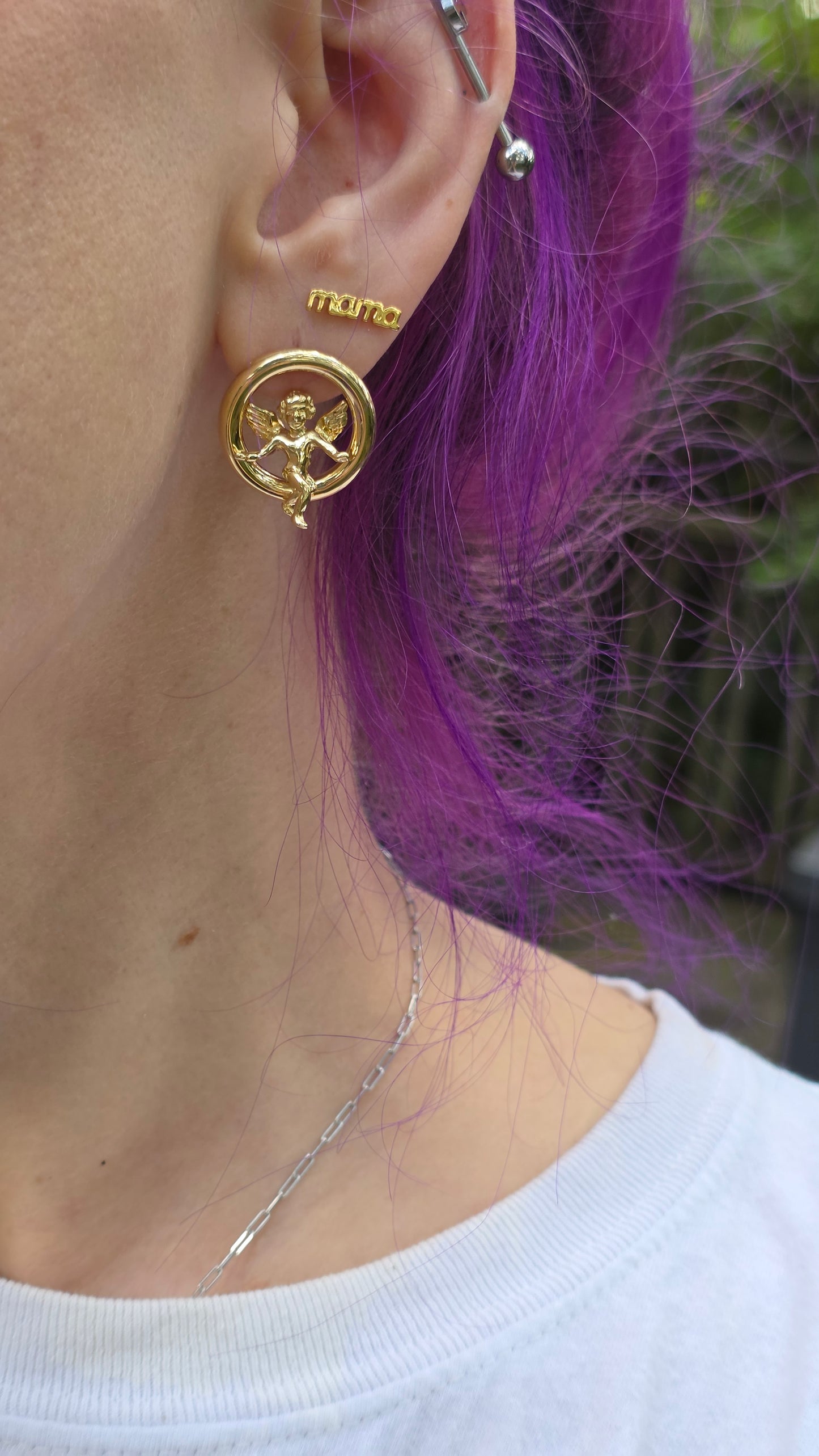 14k Angel Post Earrings