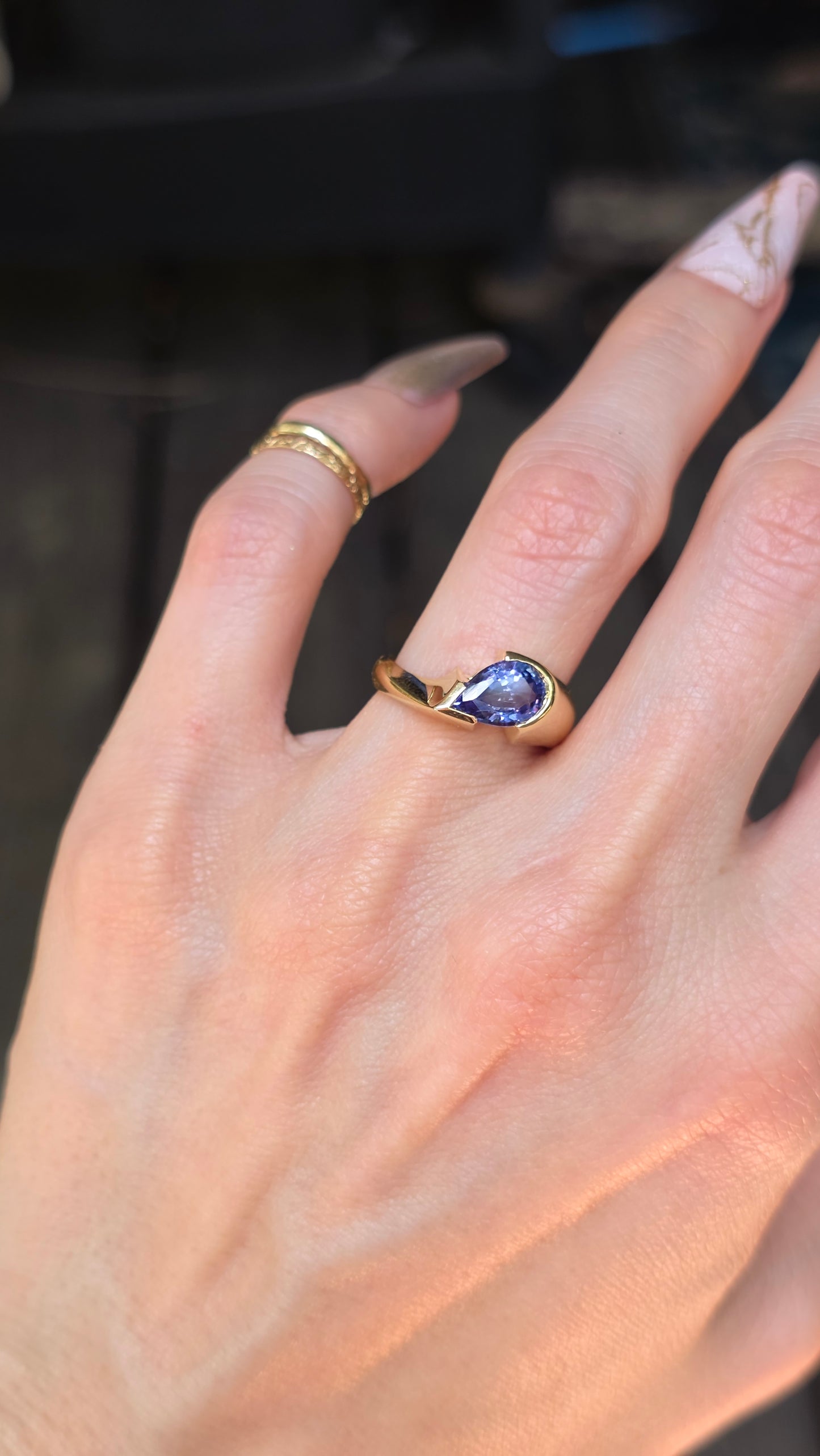 14k East-West Tanzanite Ring