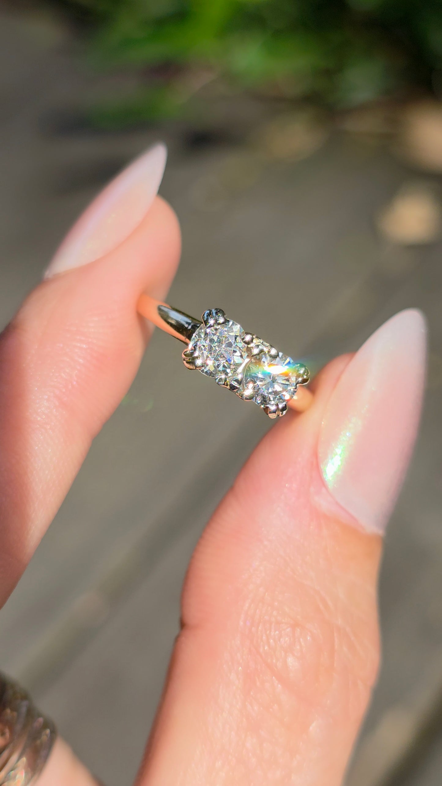 14k Toi-et-Moi Diamond Ring