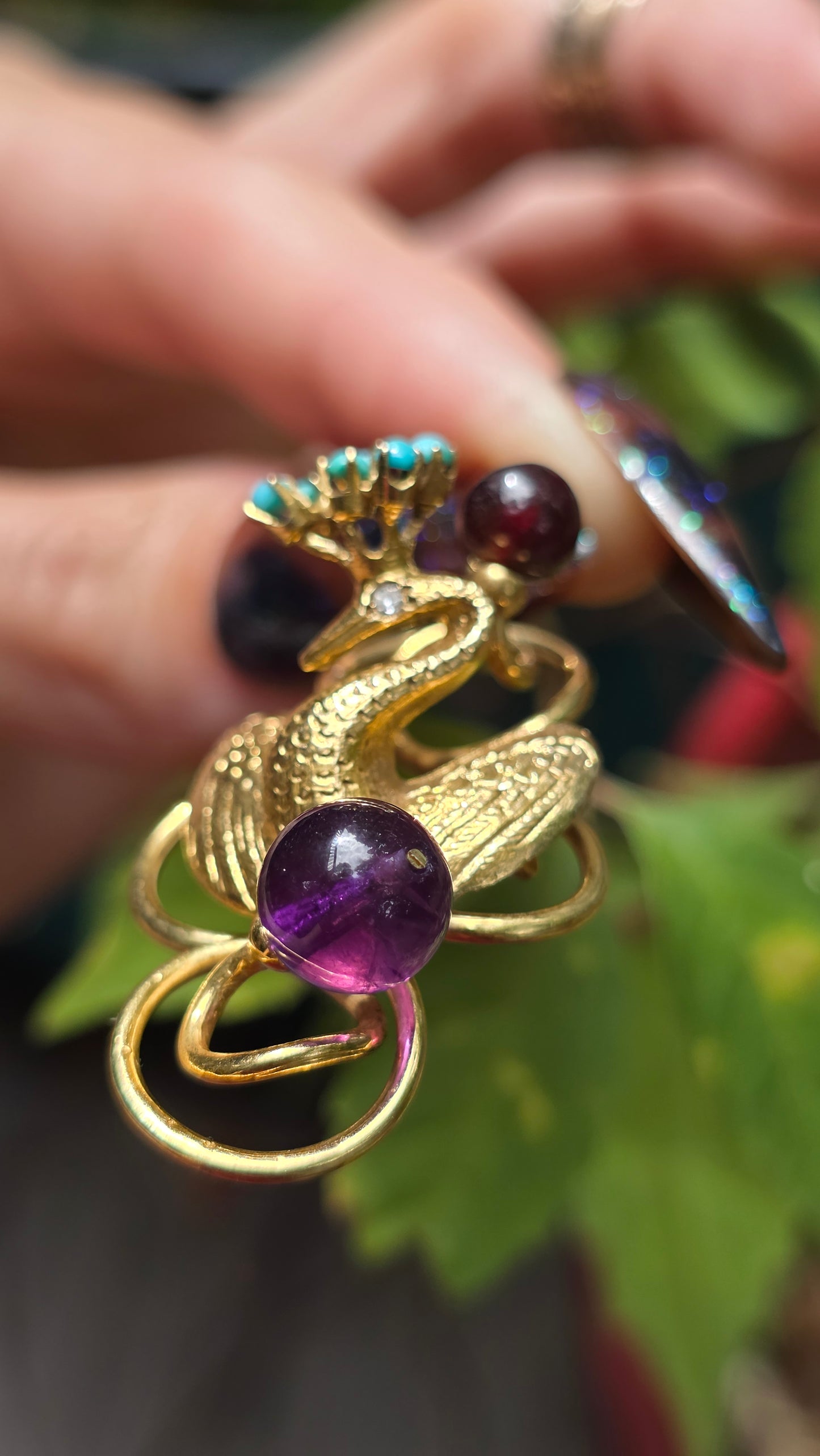 18k Peacock Pendant