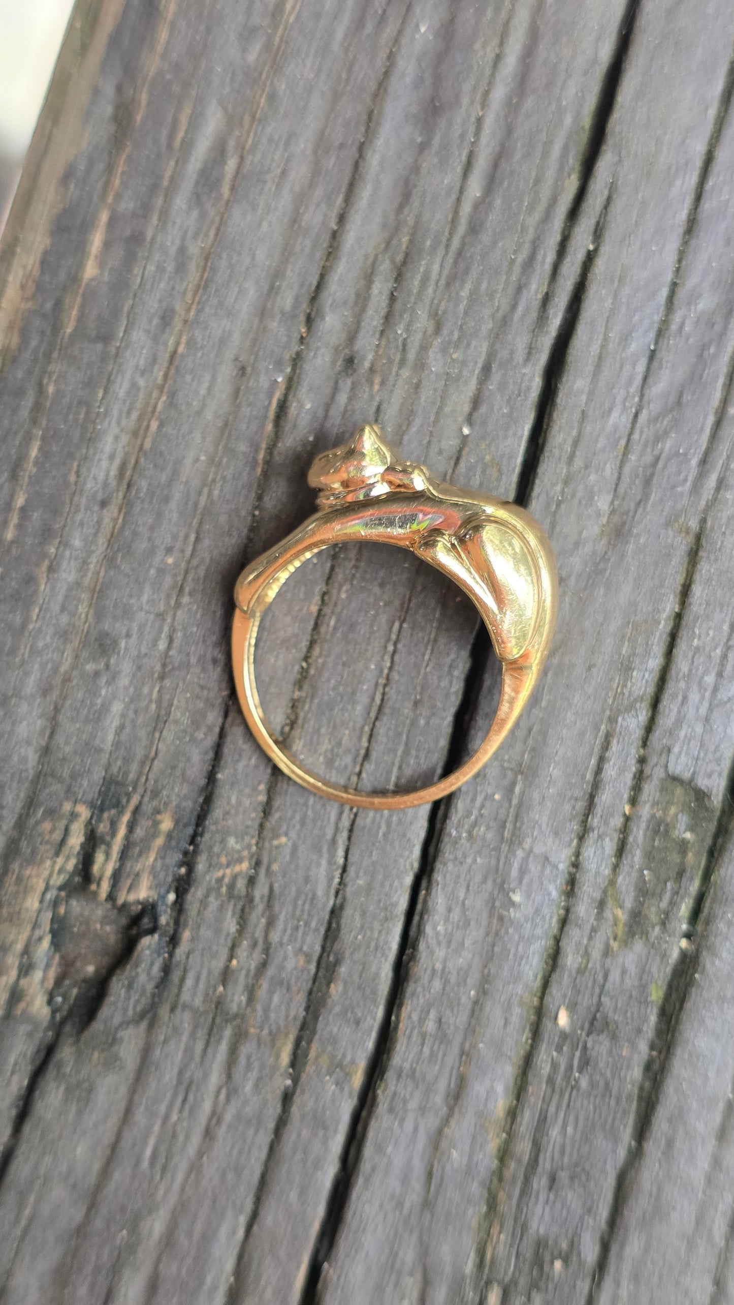 14k Cat with Bow Ring