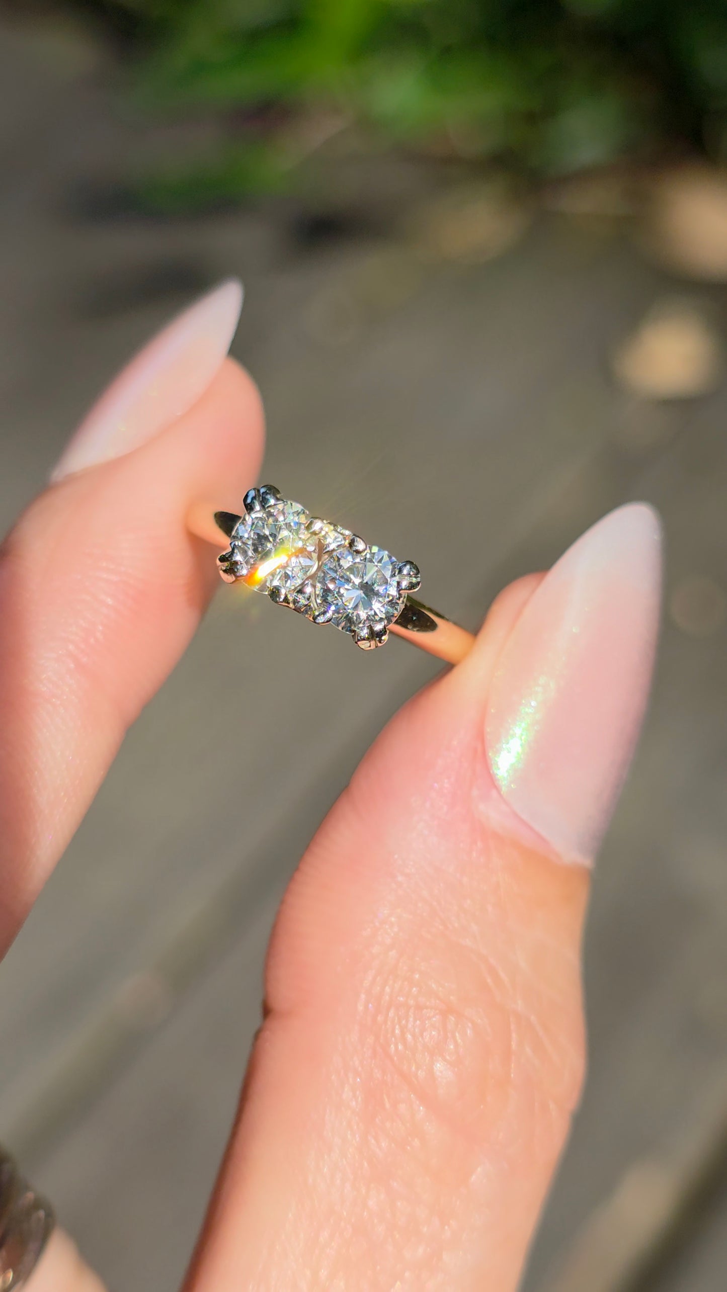 14k Toi-et-Moi Diamond Ring