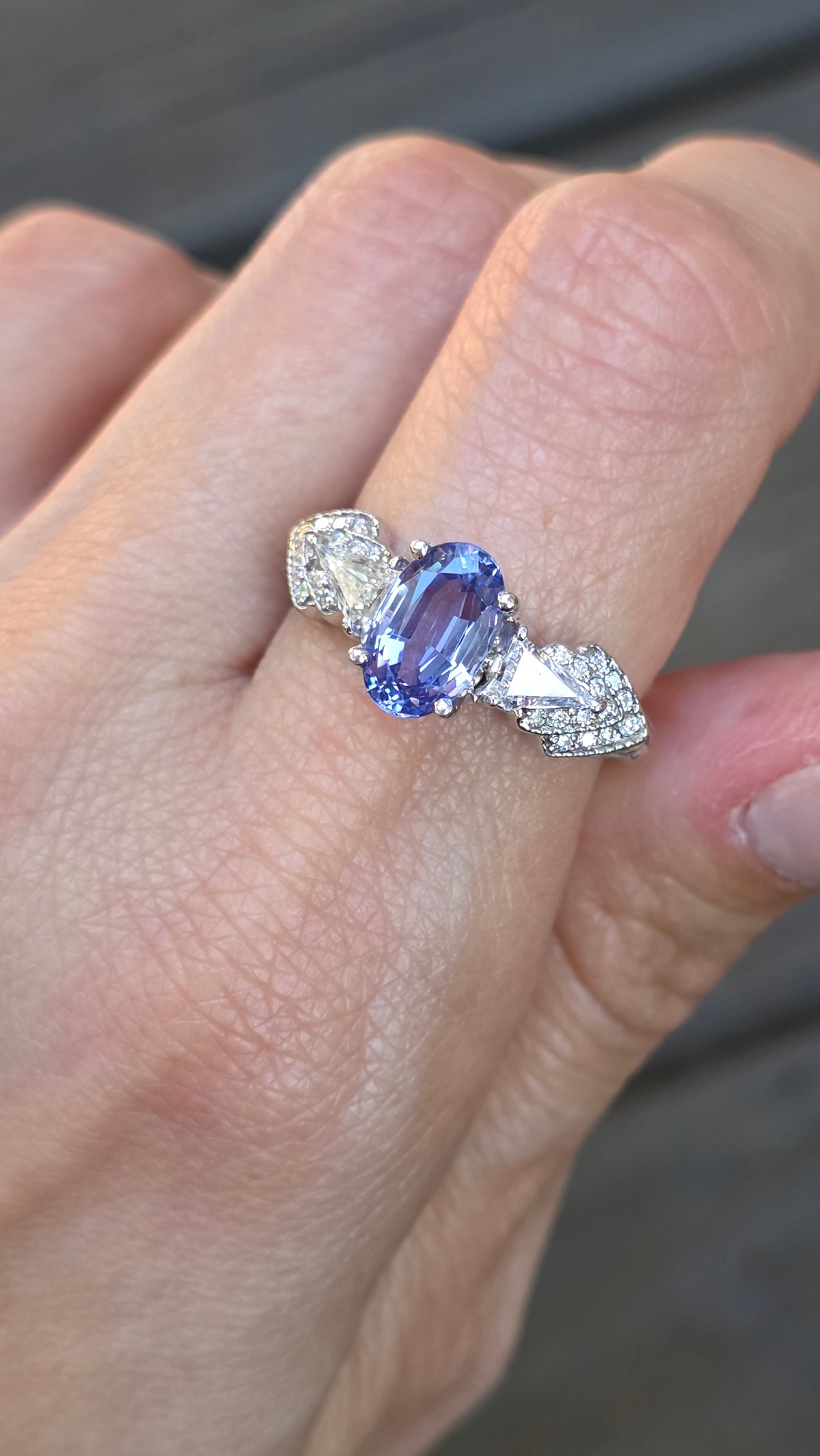 18k Periwinkle Sapphire Ring