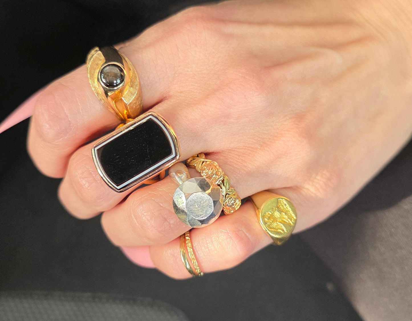 14k Banded Agate Ring