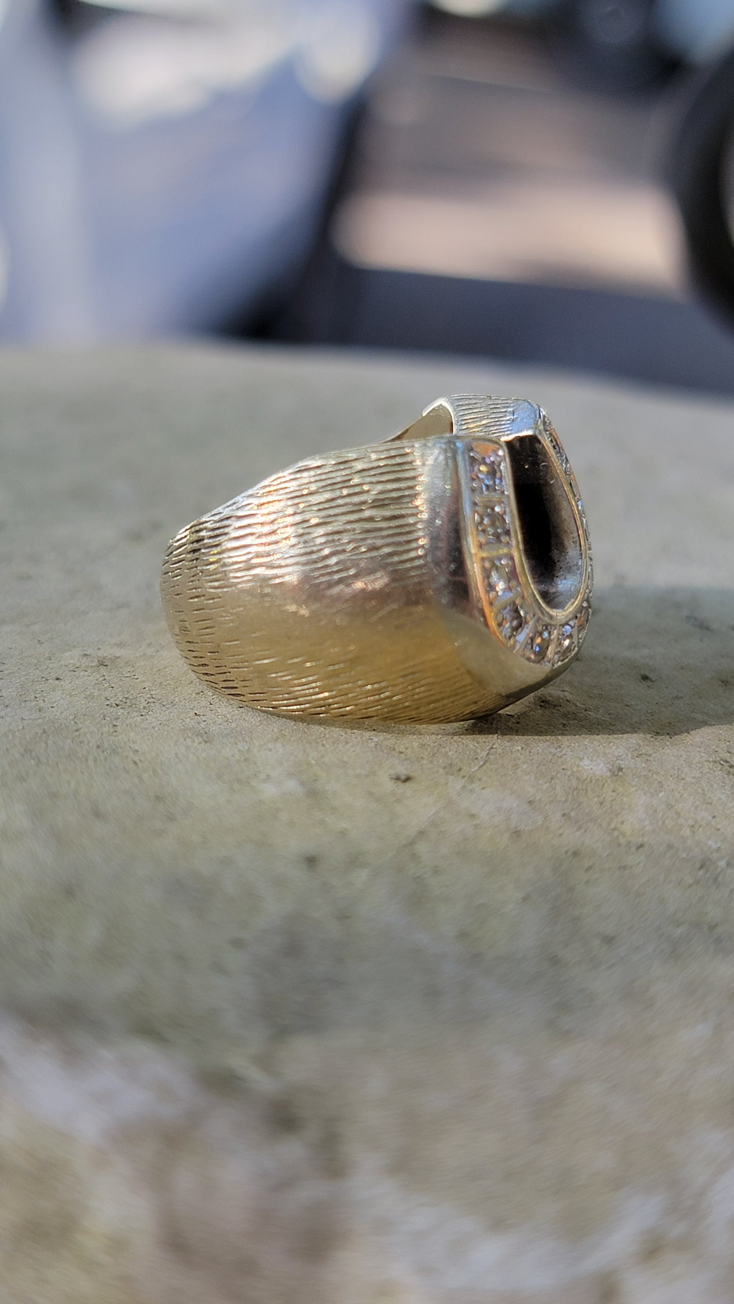 14kt Yellow Gold Horseshoe Dome Ring