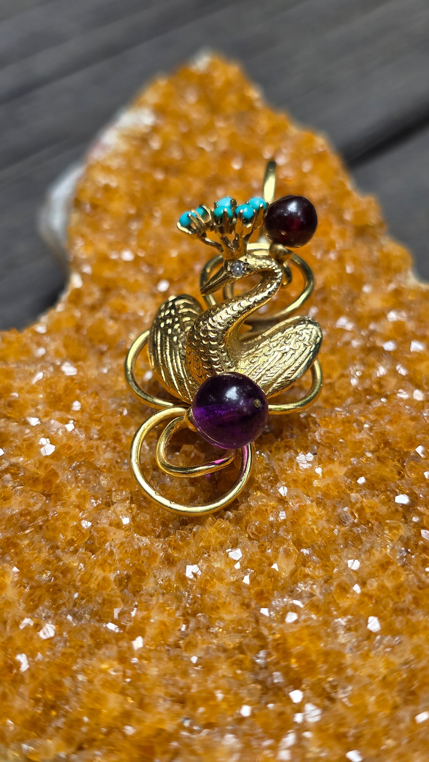 18k Peacock Pendant
