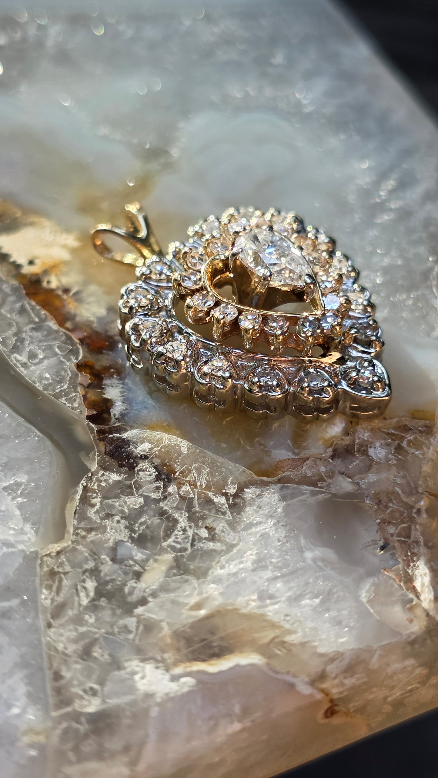 14k Tiered Heart Pendant