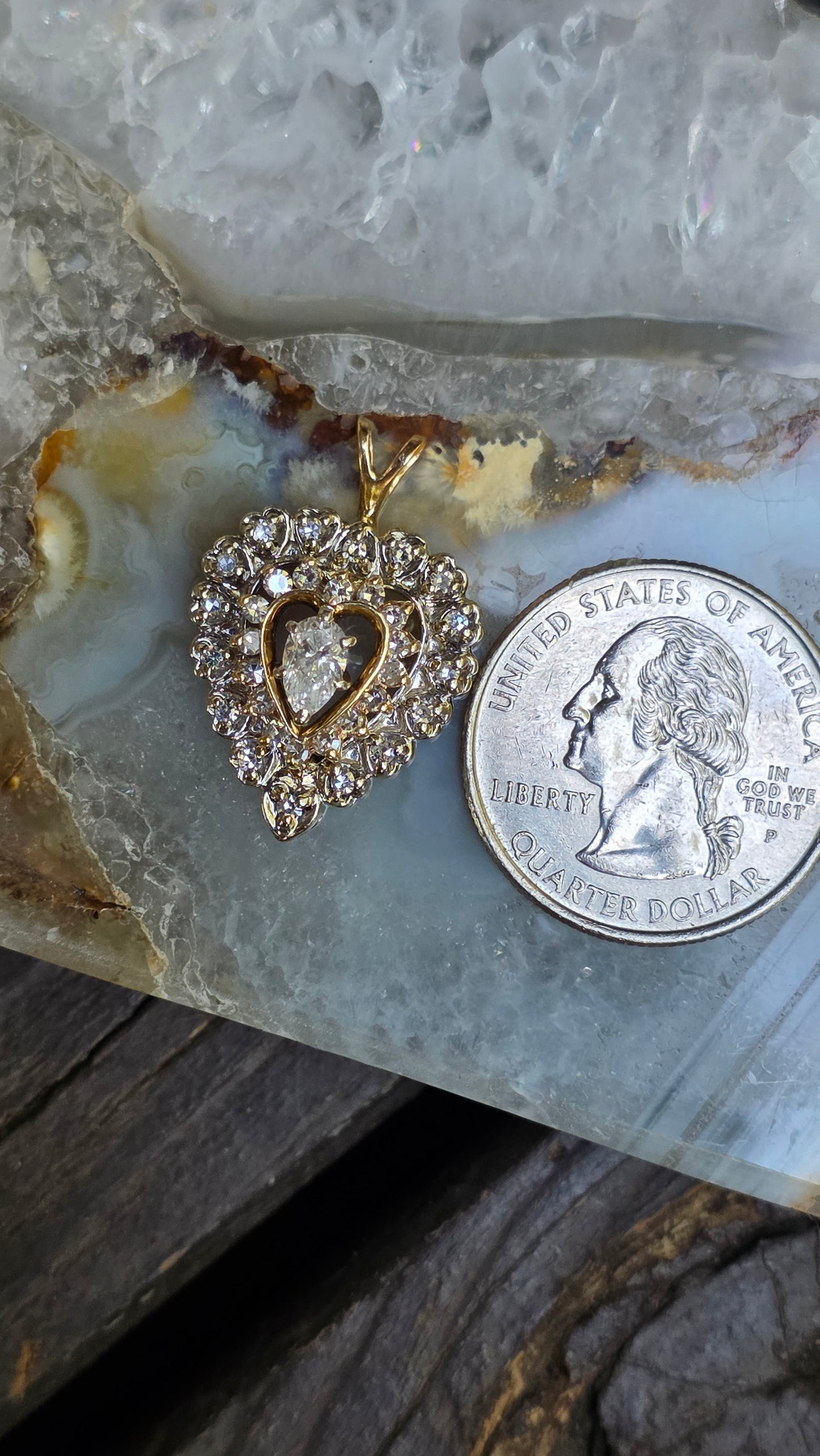 14k Tiered Heart Pendant