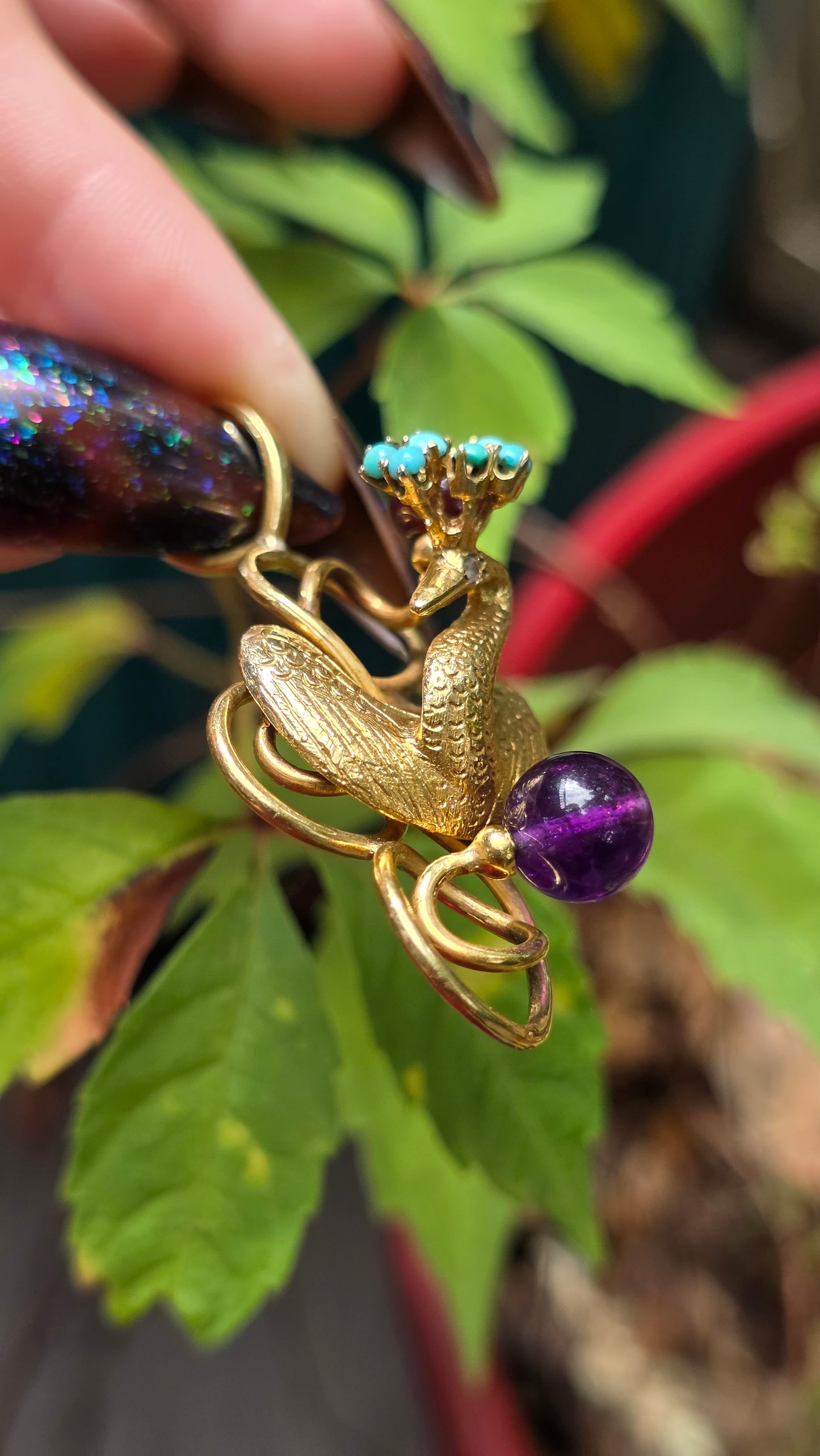 18k Peacock Pendant