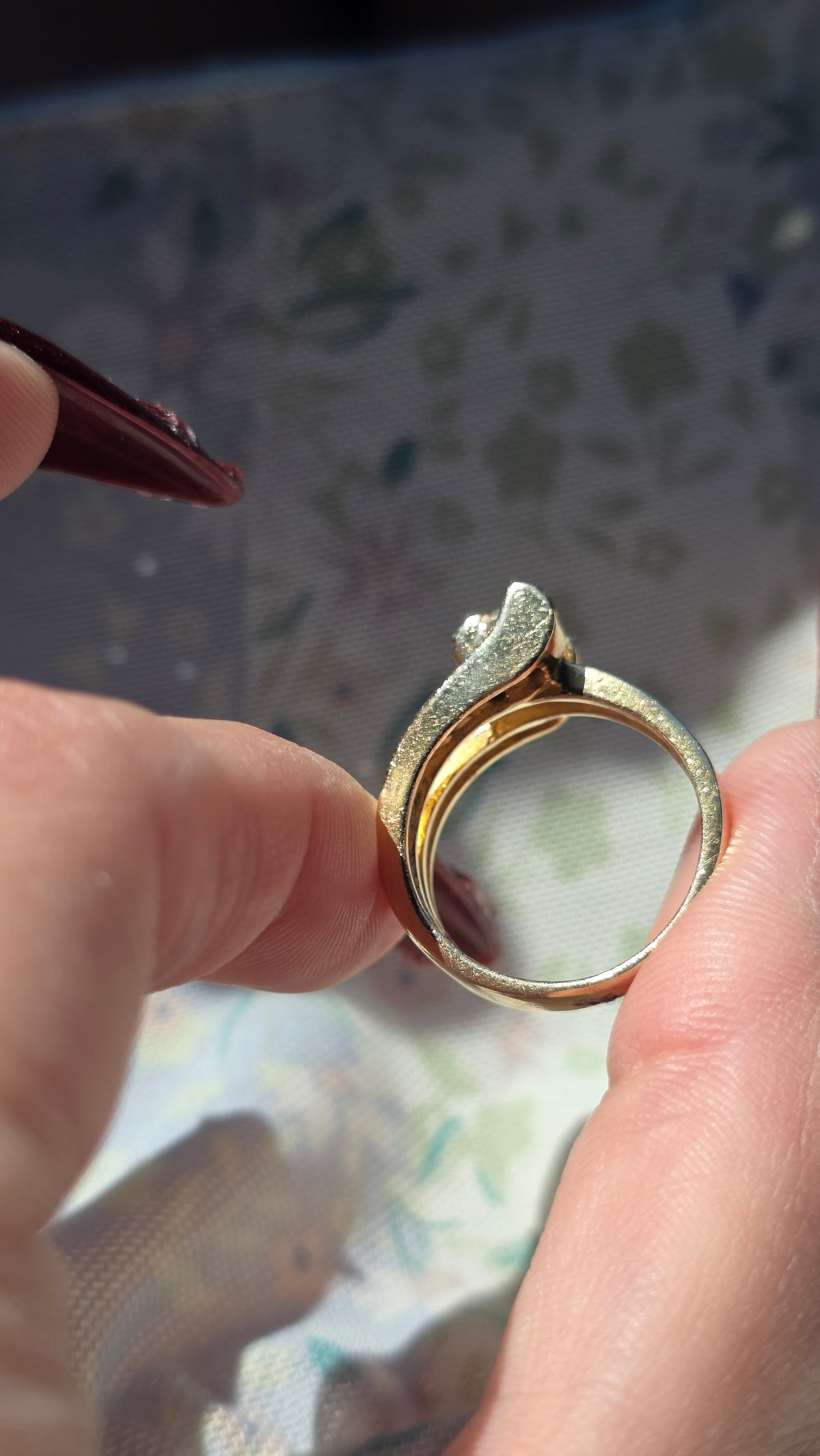 14k Bypass Diamond Hinge Ring