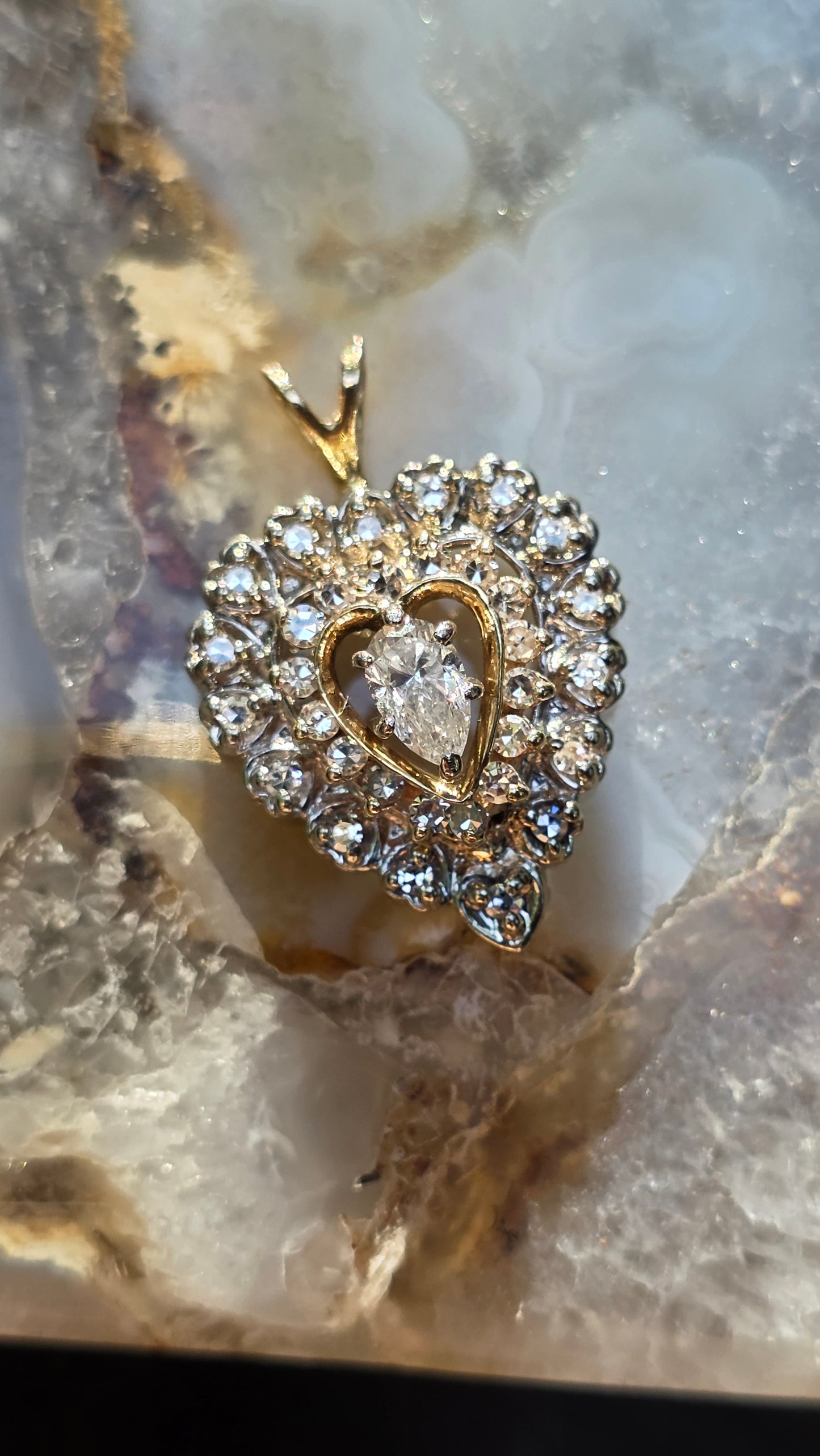 14k Tiered Heart Pendant