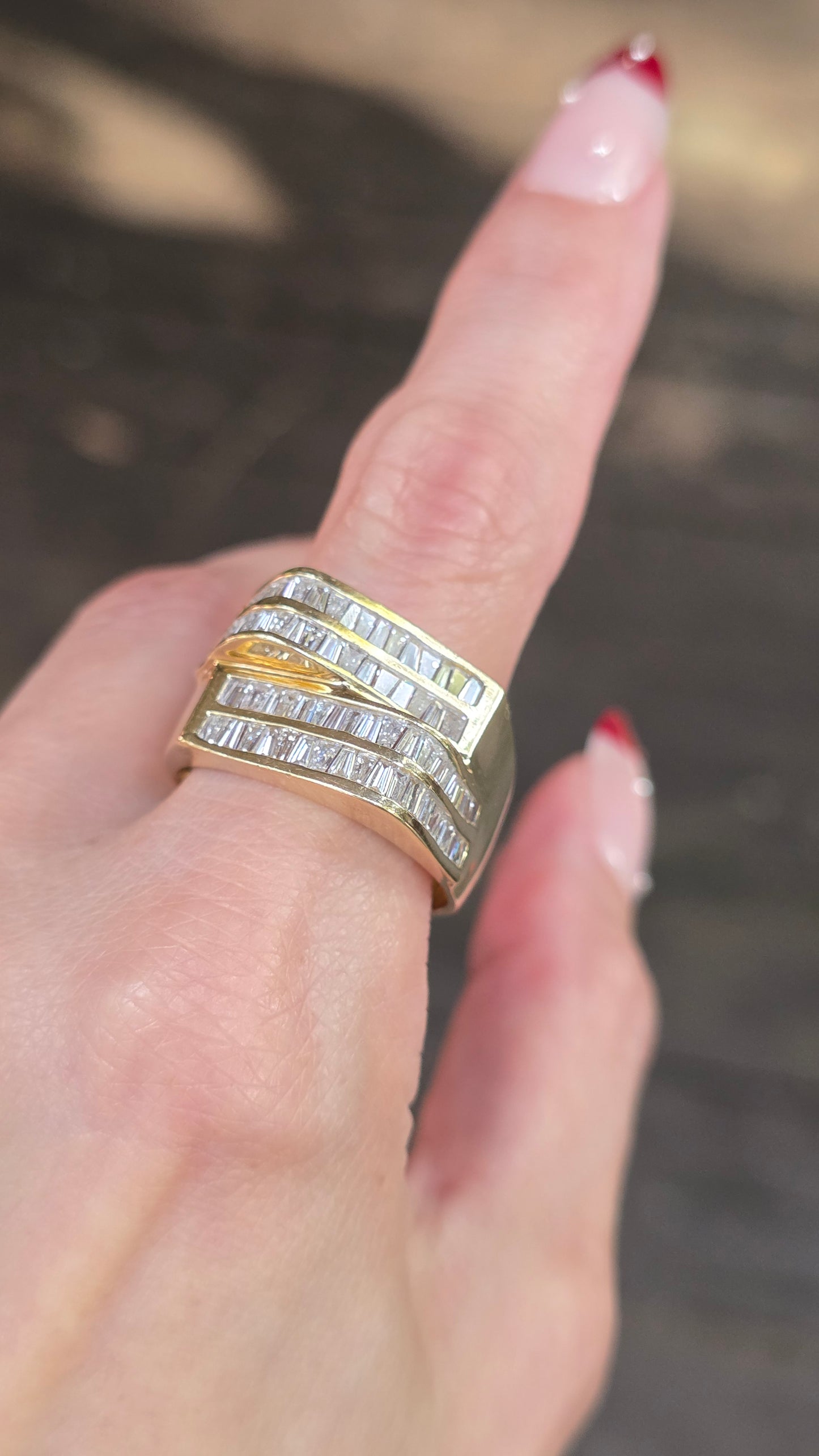 14k Stacked Baguette Ring