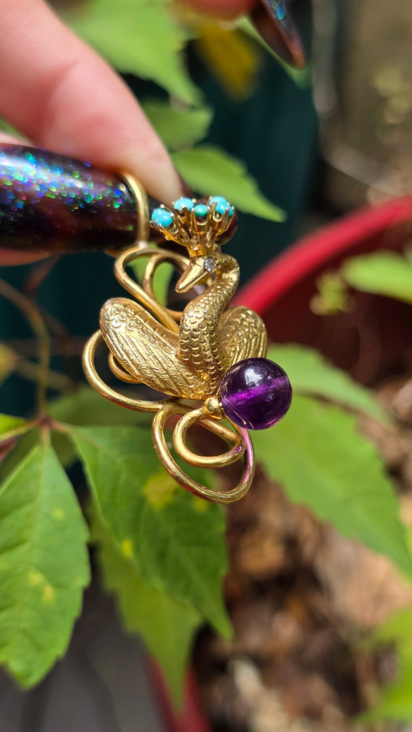 18k Peacock Pendant