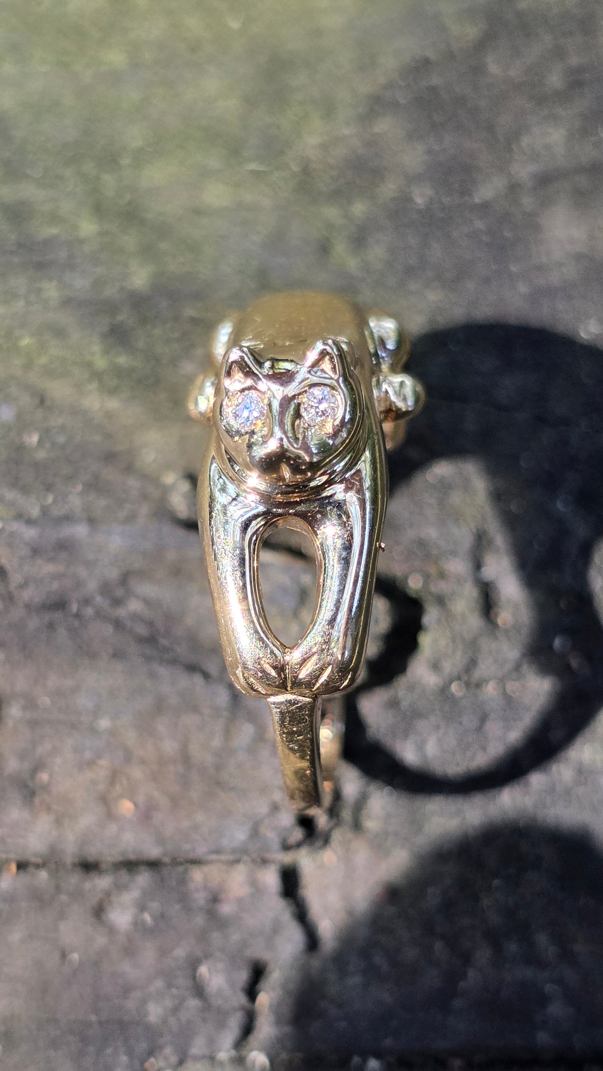 14k Cat with Bow Ring
