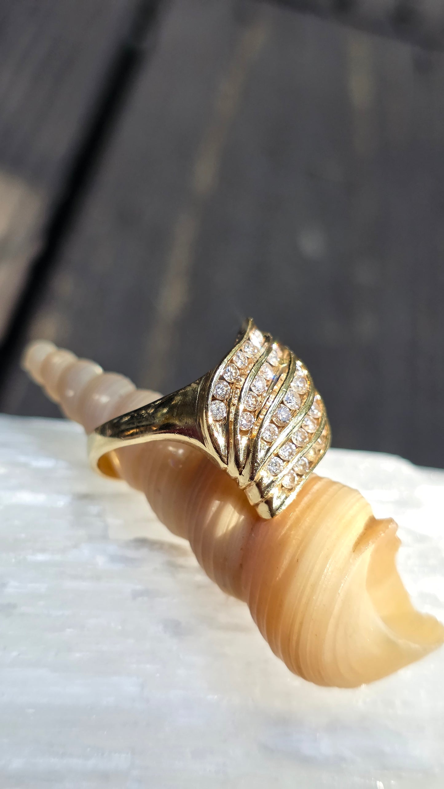 14k Channel Set Diamond Ring