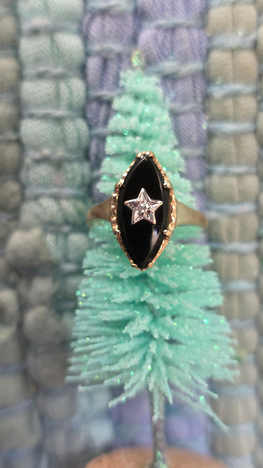 10k Onyx Ring with Star