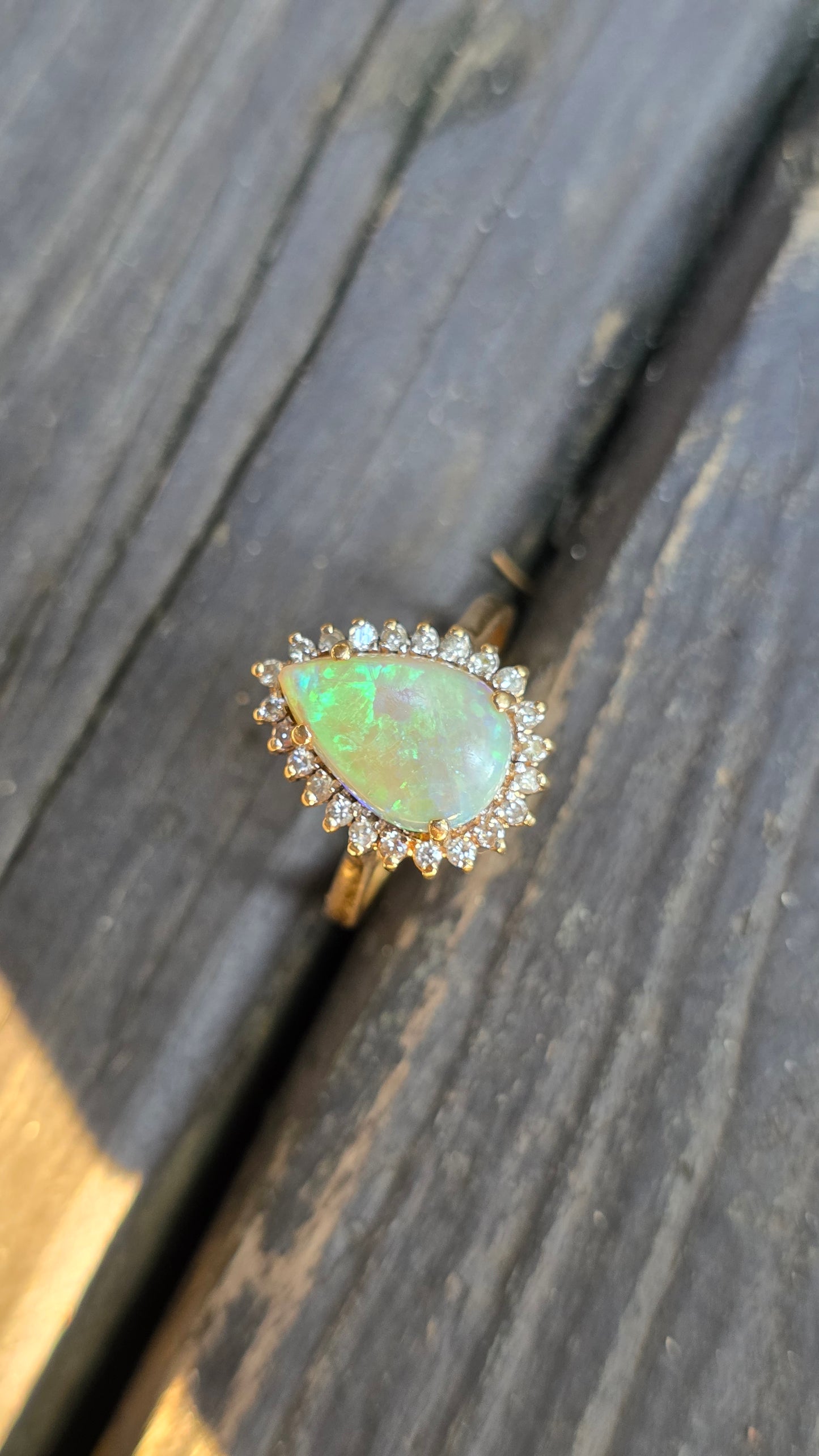 14k Teardrop Opal Ring