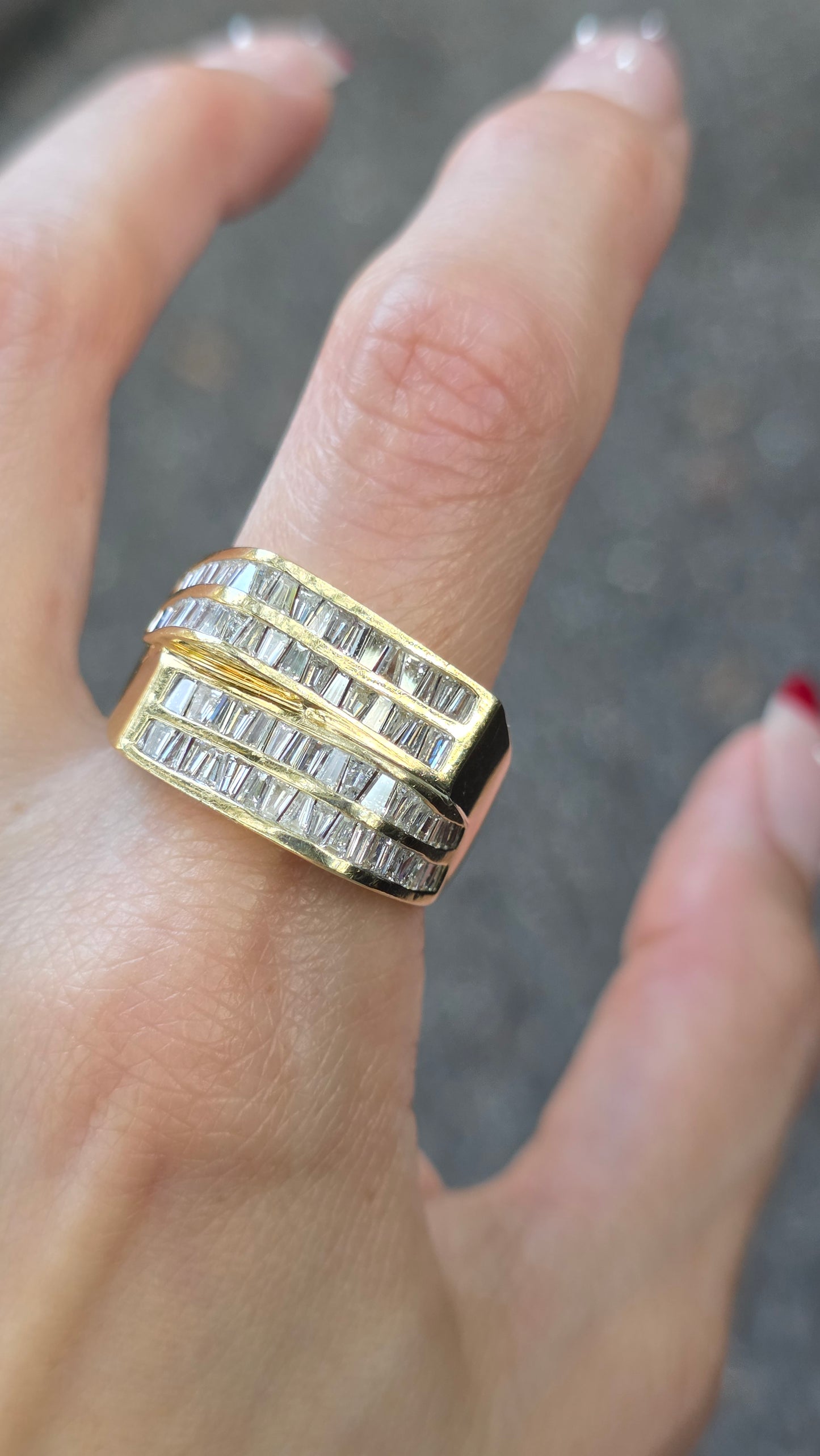 14k Stacked Baguette Ring