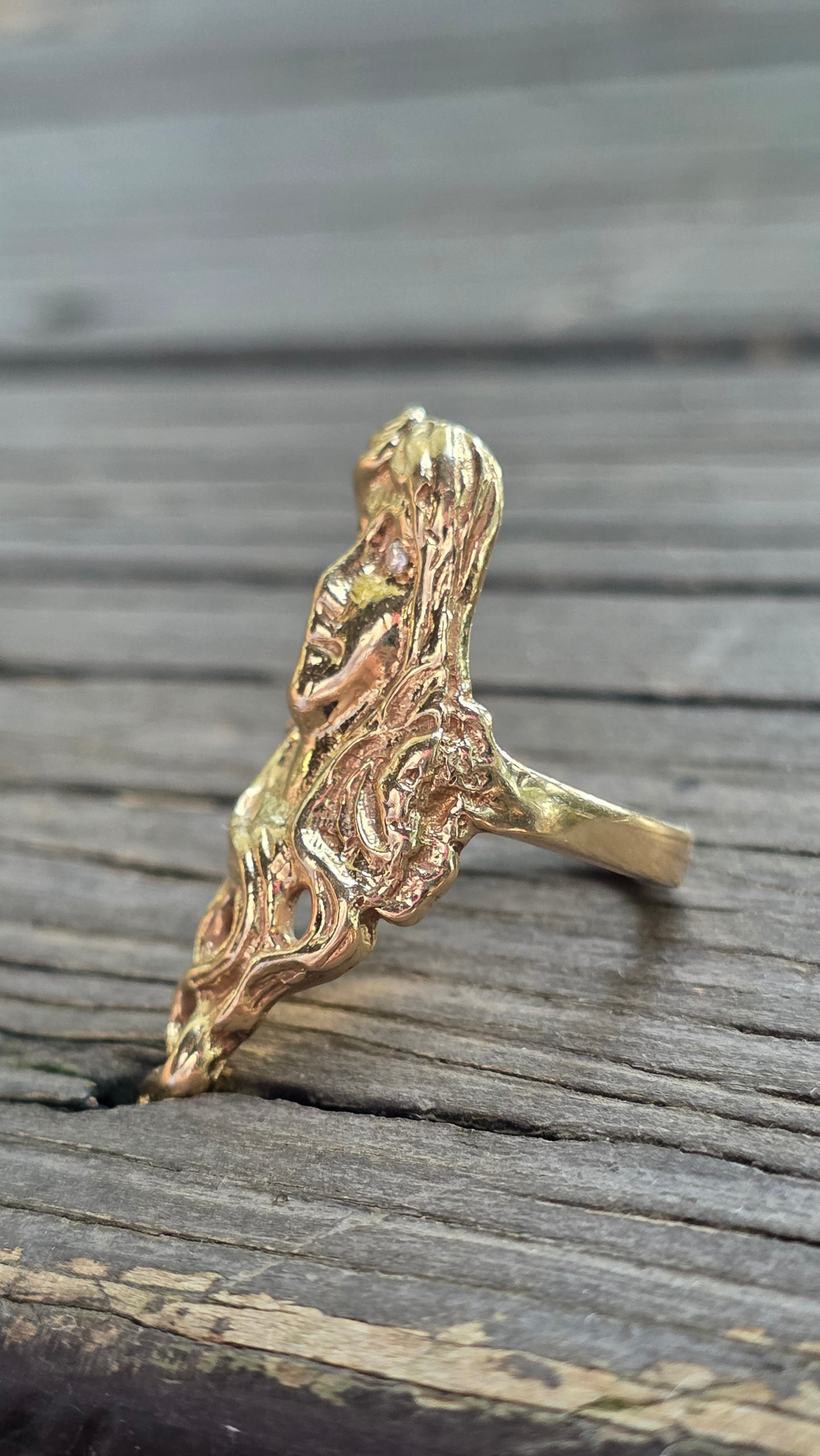 14k Art Nouveau Lady Ring