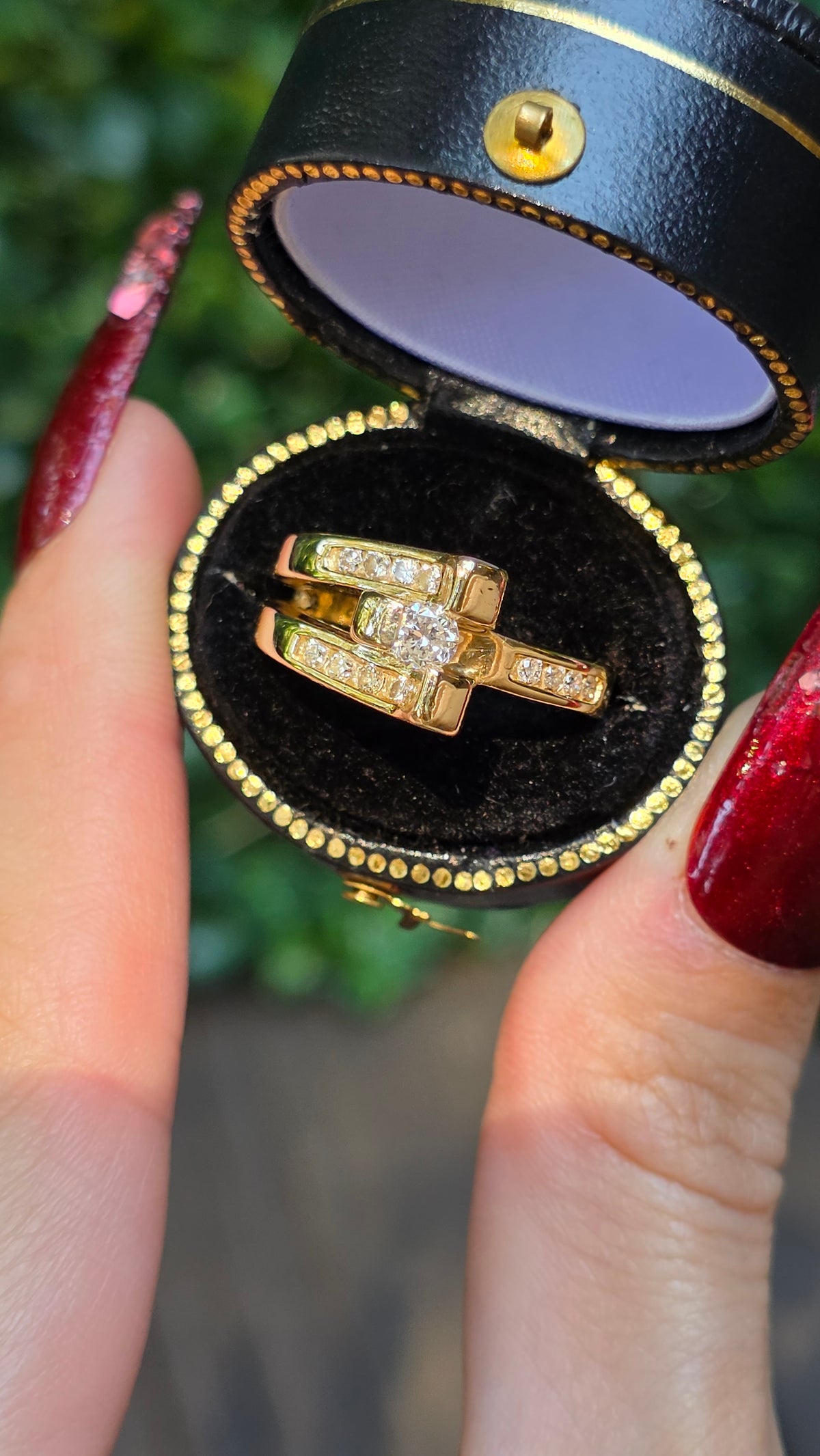 14k Bypass Diamond Hinge Ring