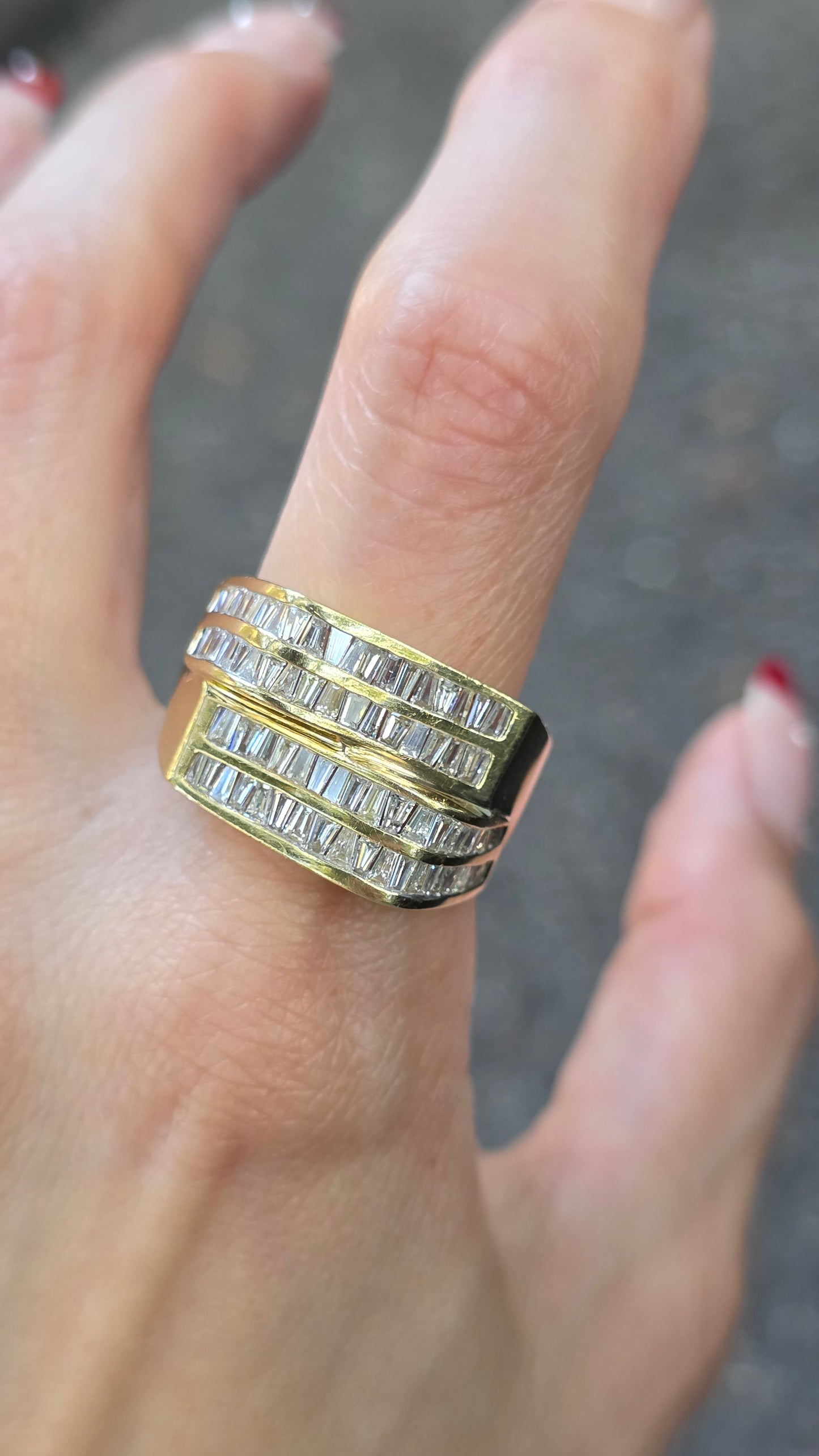 14k Stacked Baguette Ring