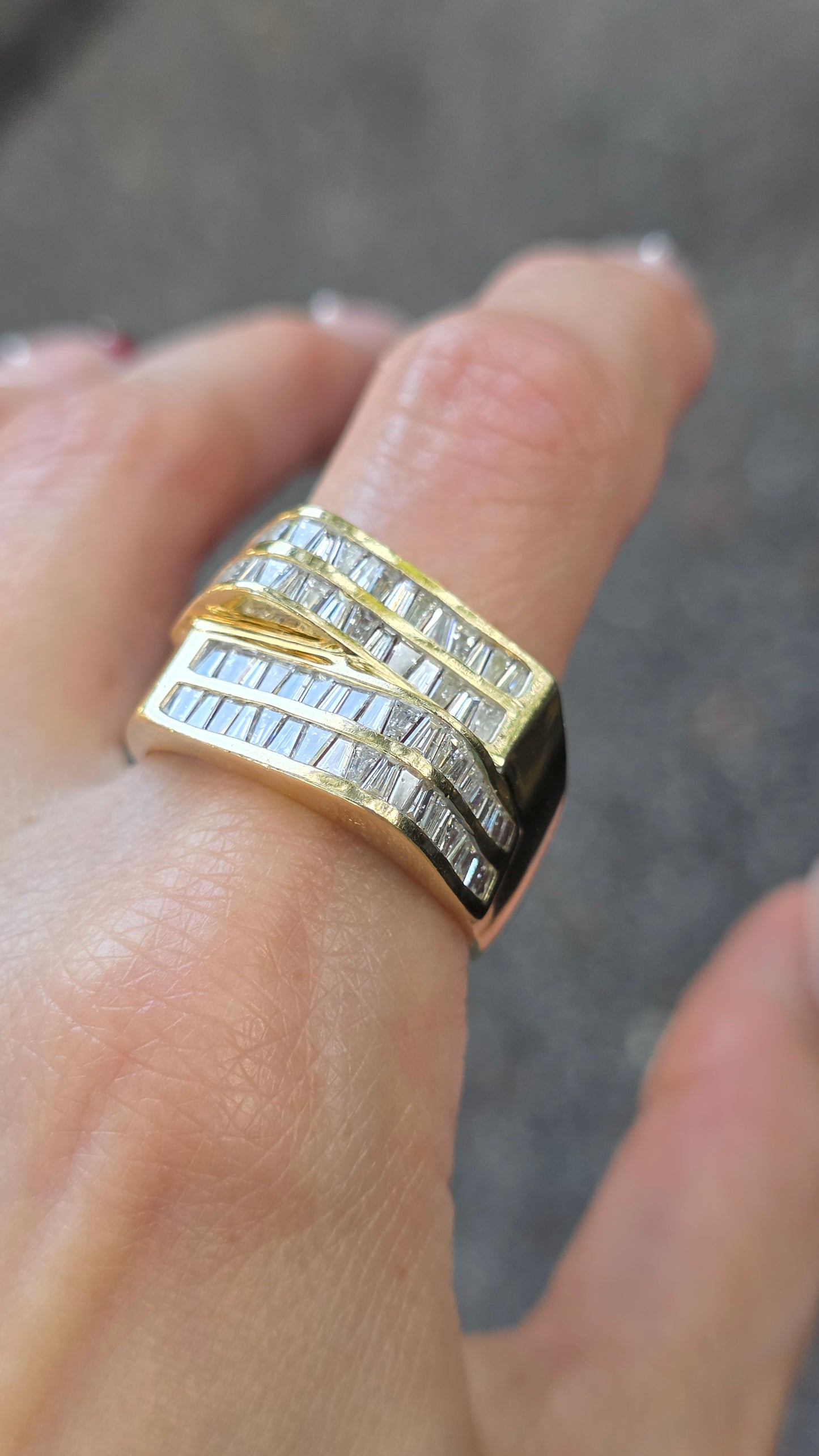 14k Stacked Baguette Ring