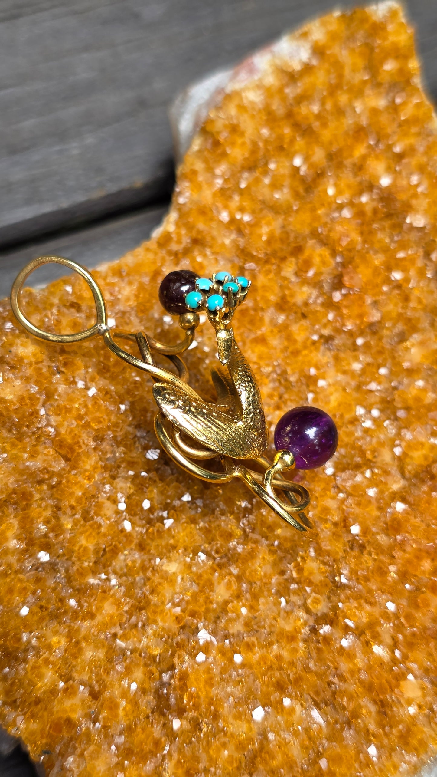 18k Peacock Pendant