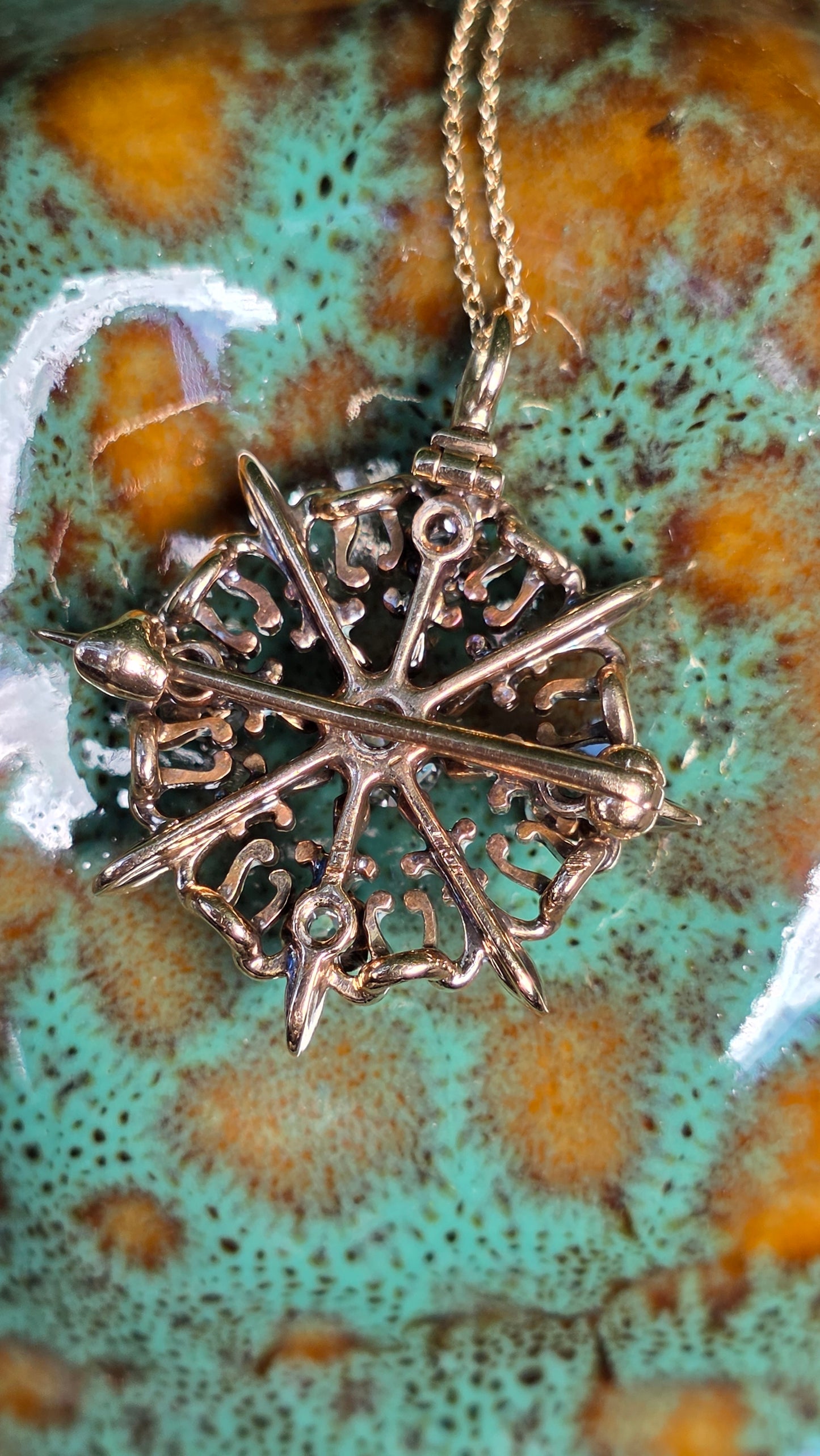 14k OMC Fleur-de-lis Pendant/Brooch