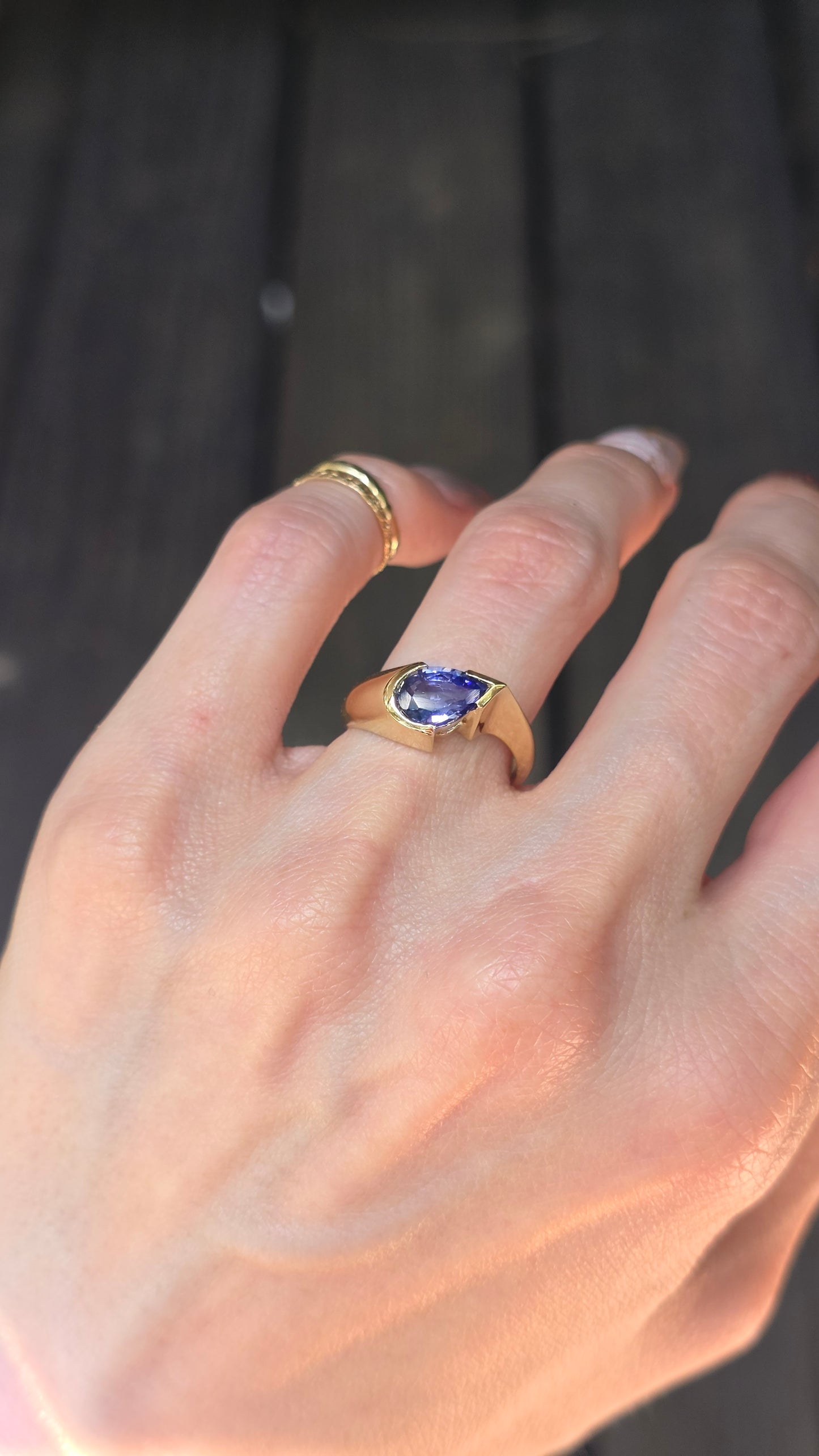 14k East-West Tanzanite Ring
