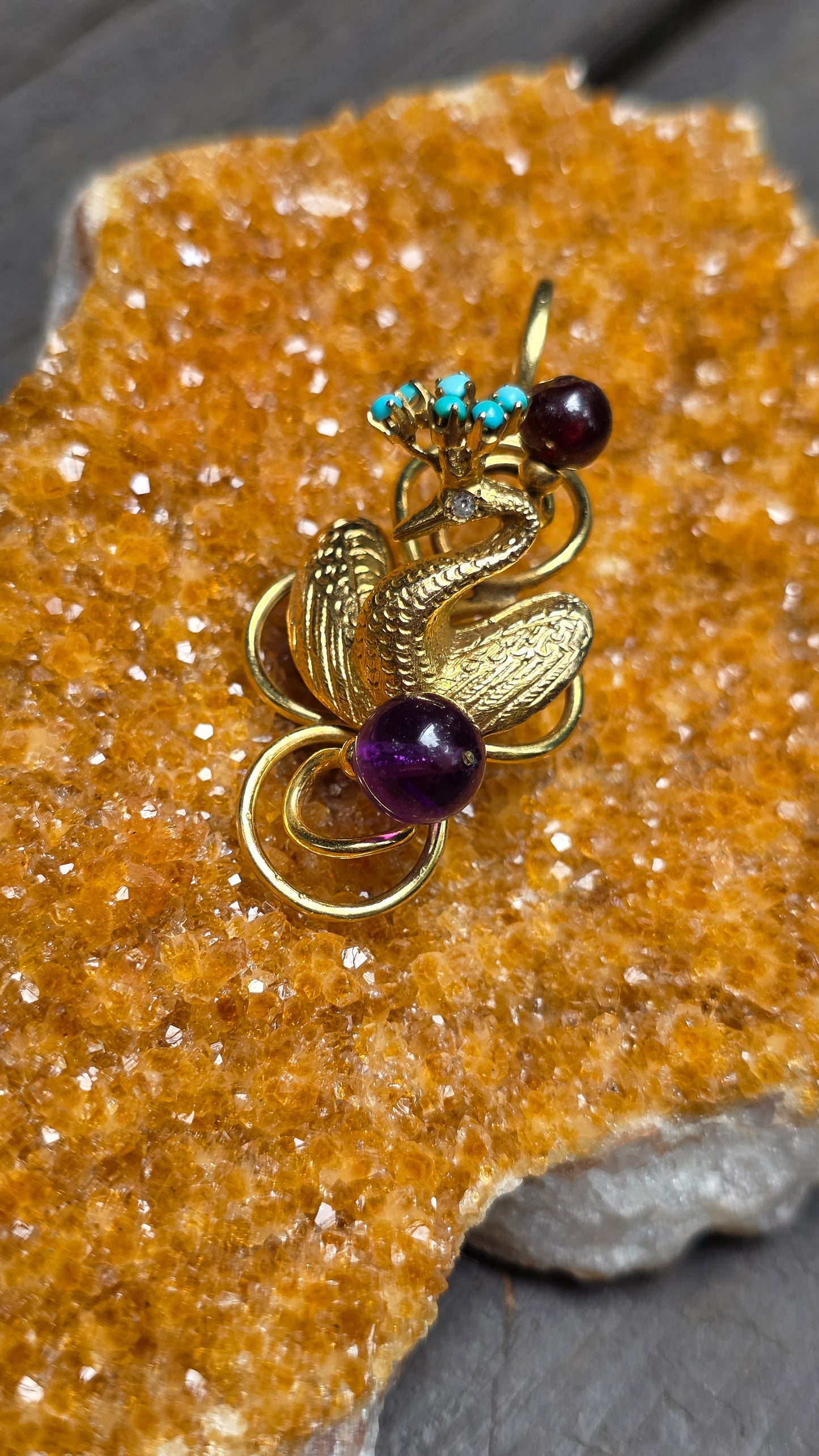 18k Peacock Pendant
