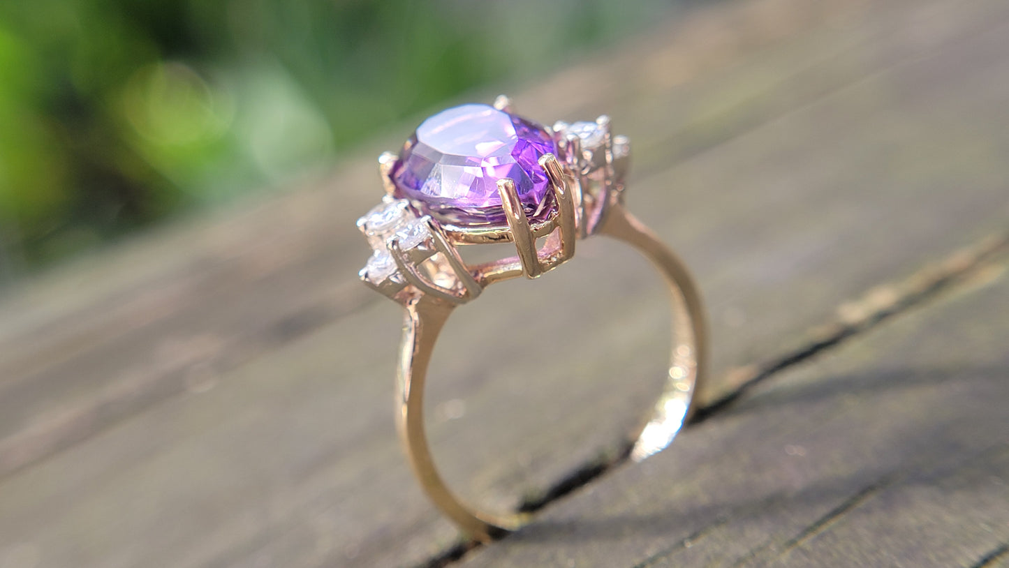14k Amethyst Cocktail Ring