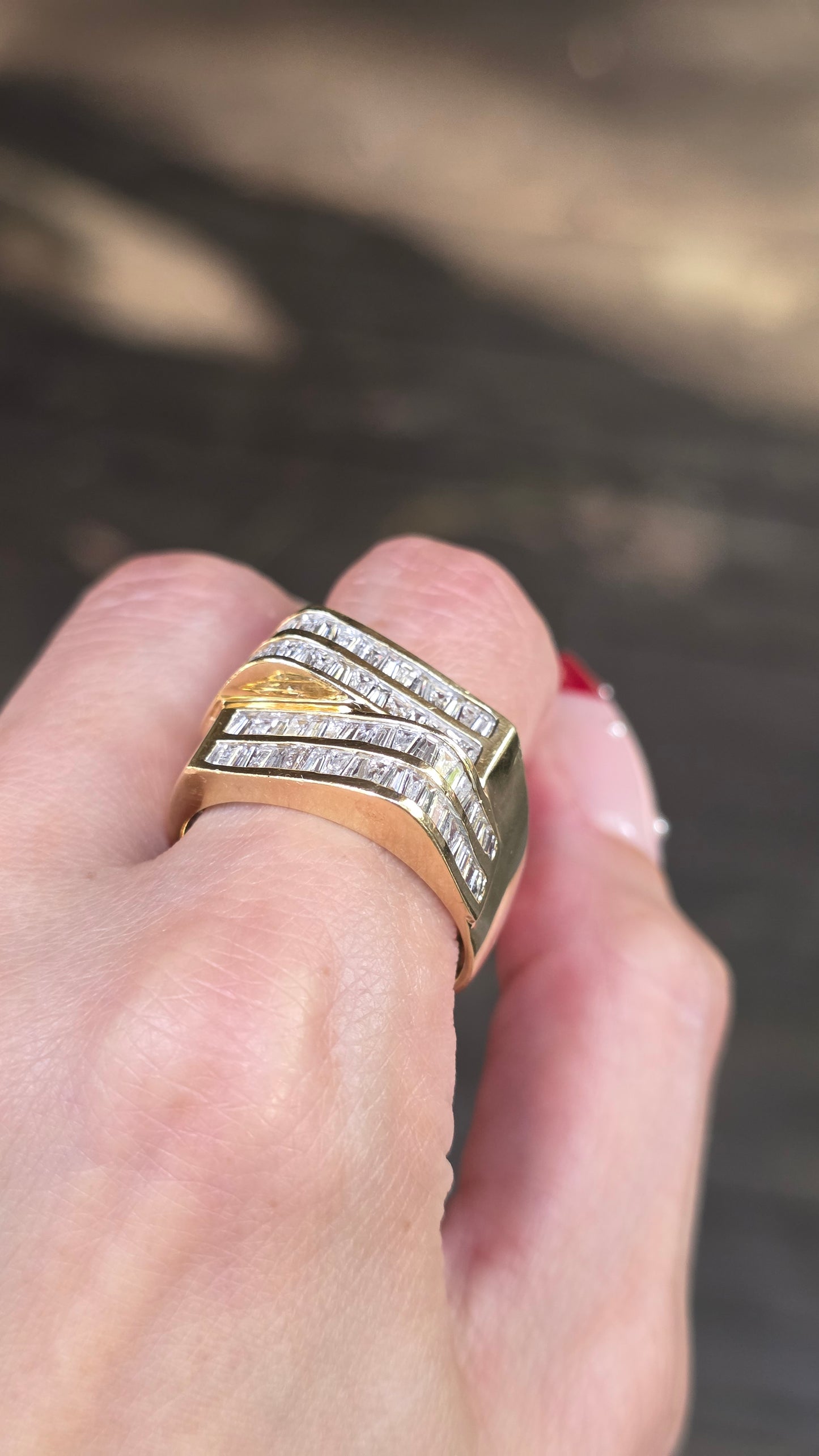 14k Stacked Baguette Ring