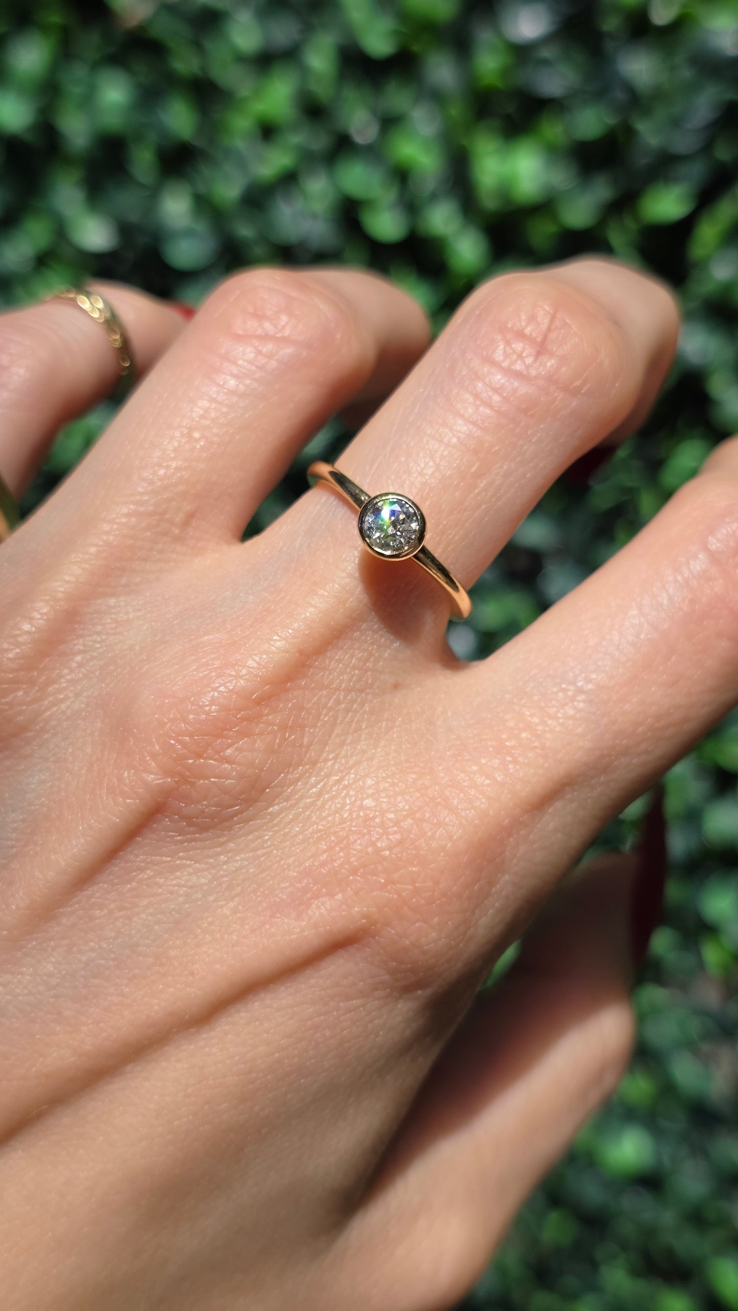 14k Martini Bezel Diamond Solitaire