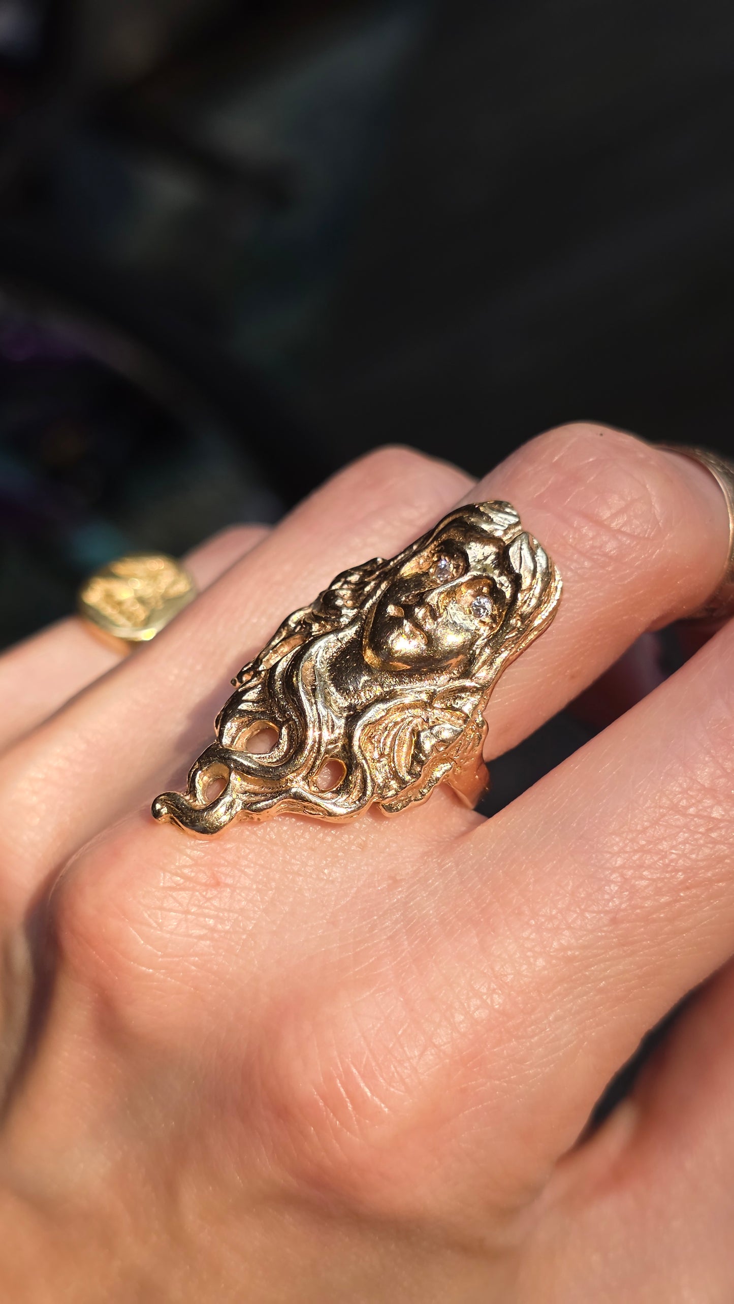 14k Art Nouveau Lady Ring
