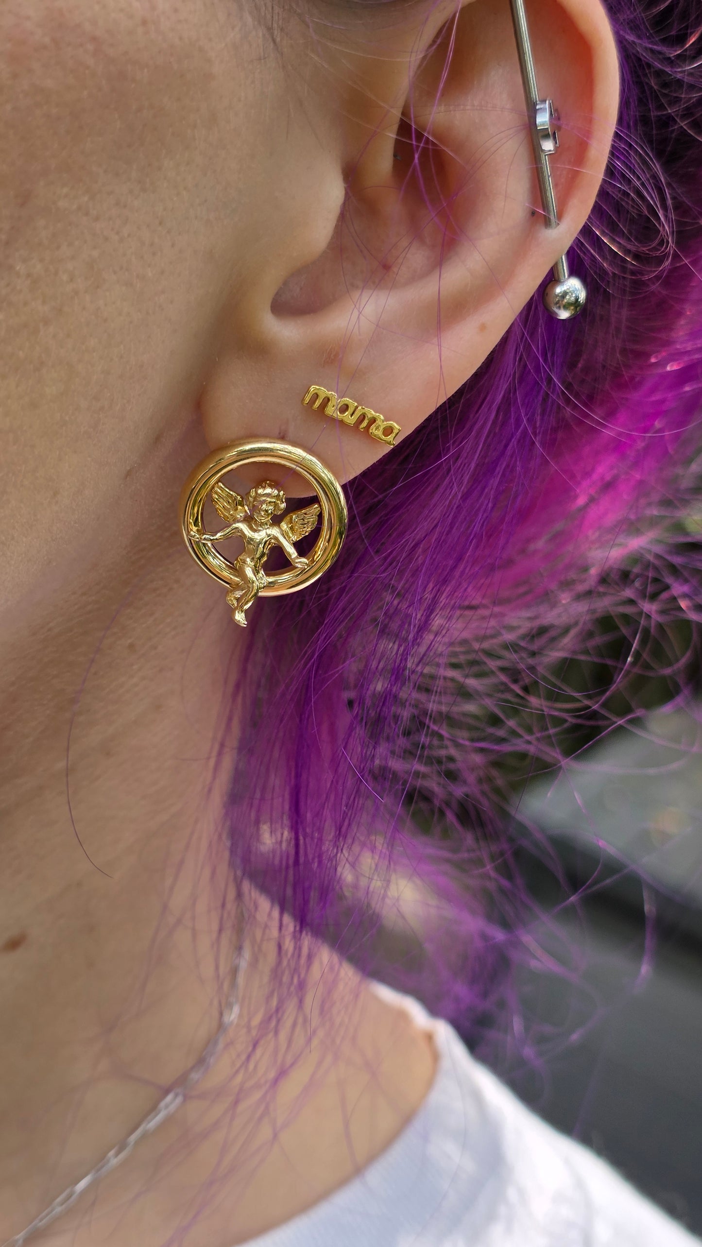 14k Angel Post Earrings