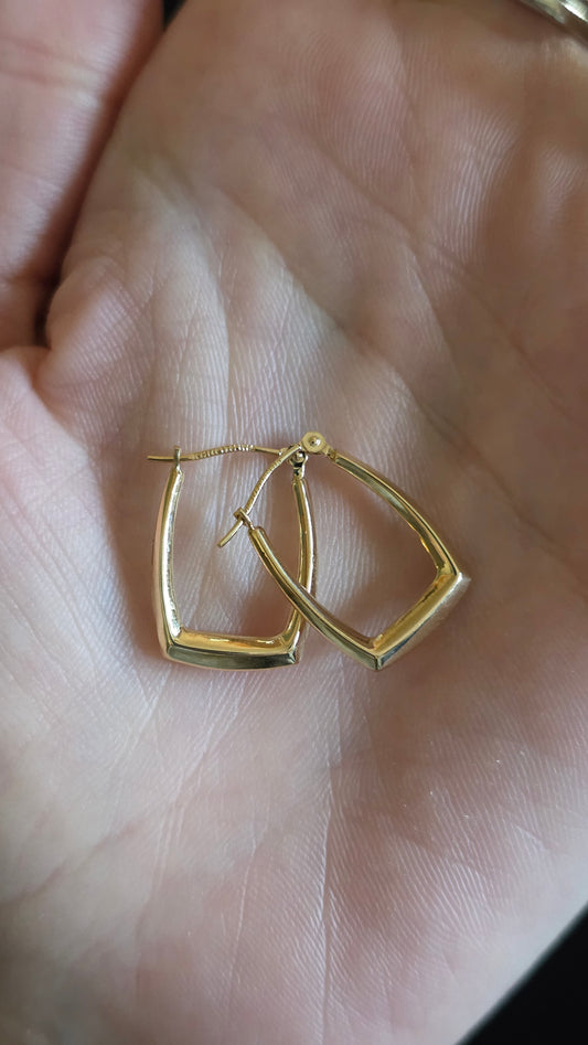 14k Square Hoop Earrings