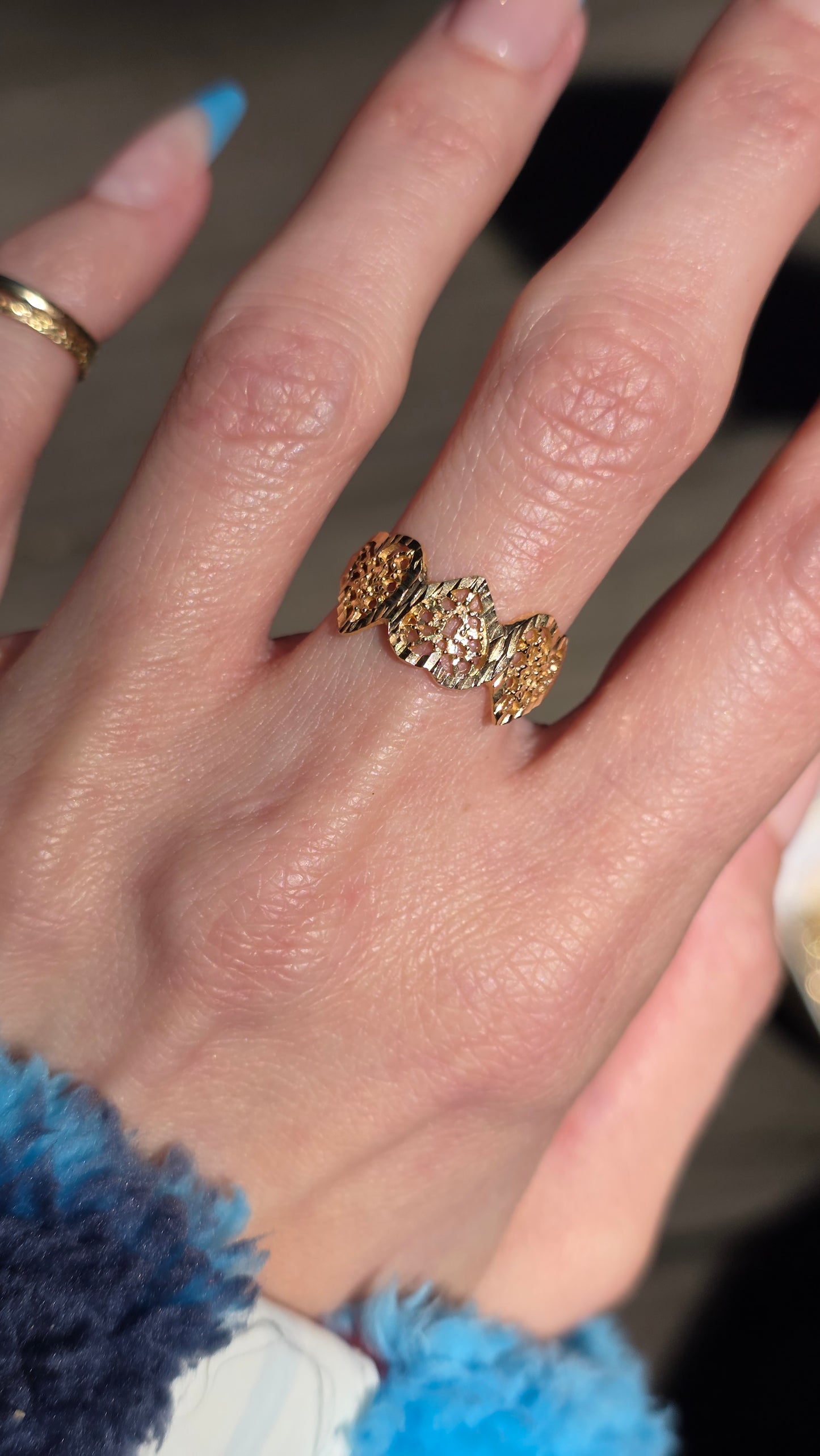 10k Triple Heart Ring