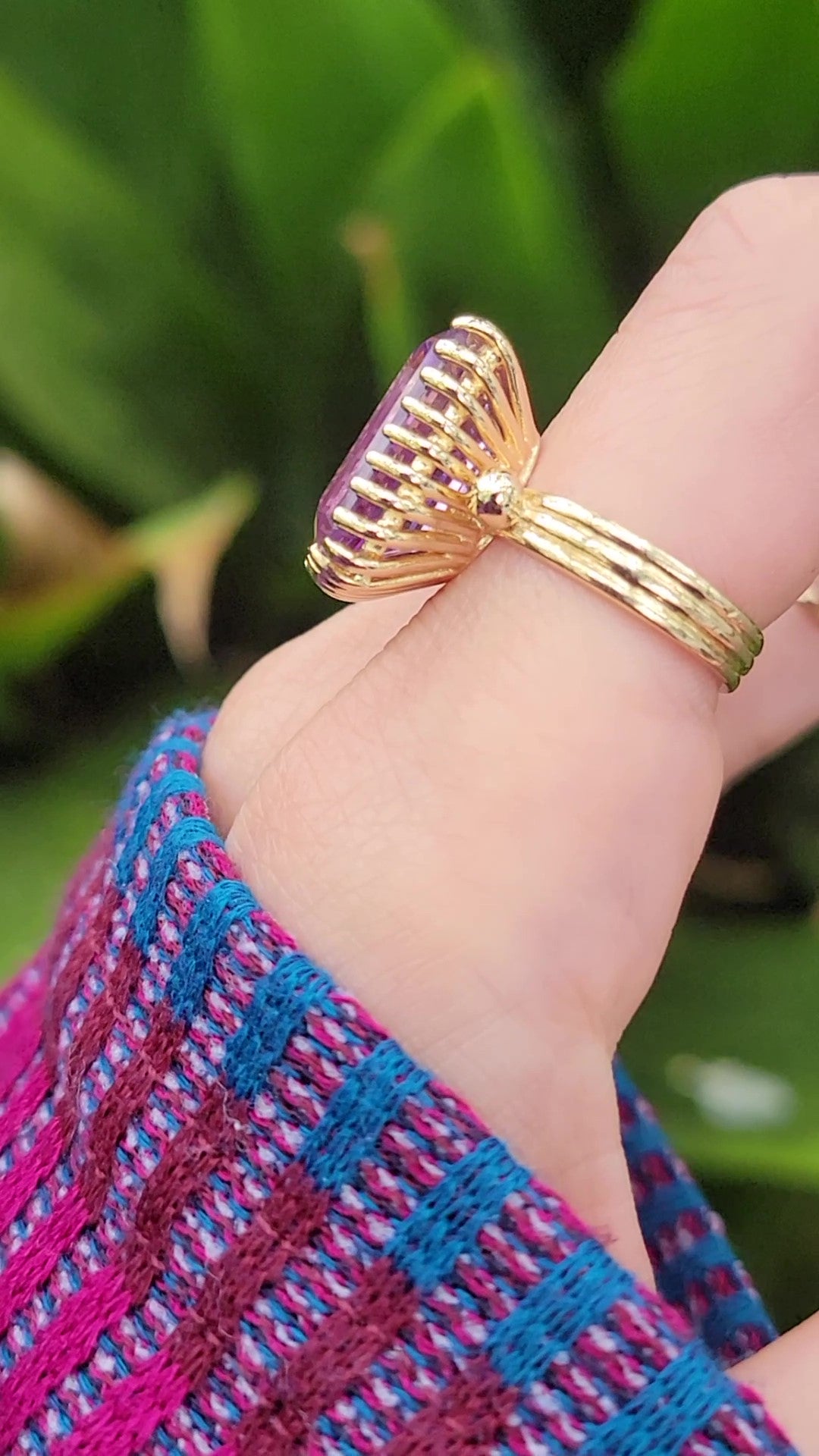 Stunning Vintage 14kt Gold and Amethyst Cocktail Ring